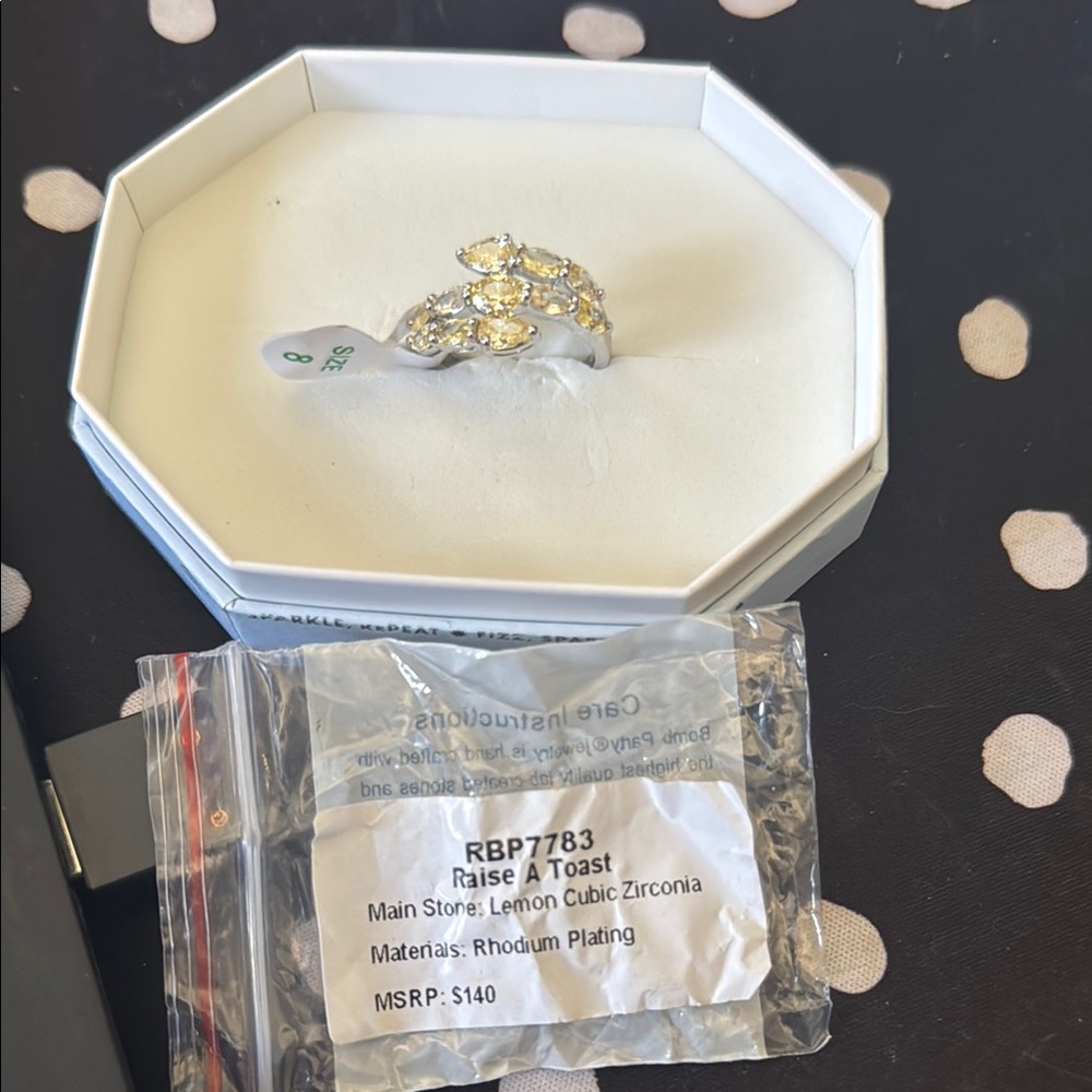 Elegant Lemon Cubic Zirconia Ring BP Raise a Toast 7783